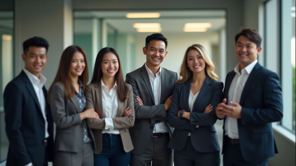 Diverse professional team collaborating in modern workspace