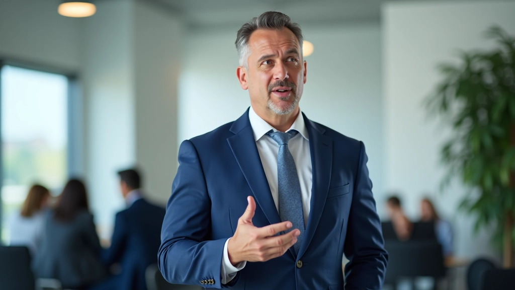 Manager leading transparent discussion with team members, showing active listening and open body language in bright office setting